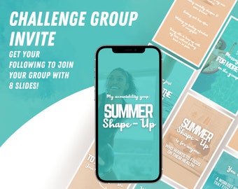 Beachy June Challenge Group Invite / Beach-Day-Inspired / Instagram Stories / Facebook Stories / Challenge Group