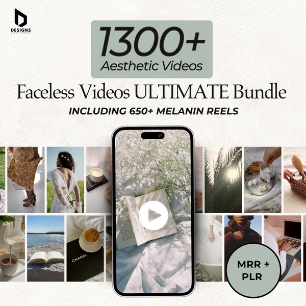 1300+ Faceless Reels Posts Melanin MRR PLR Faceless Instagram Story Templates Social Media Faceless Reels Content Library Stock Videos