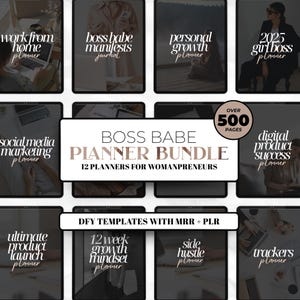 Boss Girl Planner PLR Bundle MRR Faceless Womanpreneur MRR Guide Boss Babe Ebook Boss Up Planner Side Hustle Planner plr