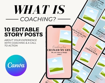 What is Coaching? | Editable Canva Story Template | Health Coach Social Media | Social Story Media Editable Template | Instagram | Facebook