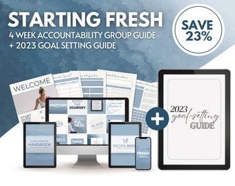 January 2024 Challenge Group Bundle / Goal Setting Guide / Starting Fresh / Holiday Challenge Group / Accountability Group / Challenge Pack