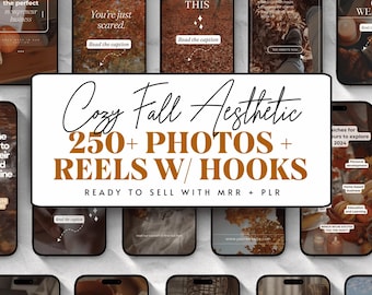 Fall Aesthetic MRR PLR Faceless Reels, Cozy Autumn Videos, Faceless Digital Marketing, Master Resell Rights Thanksgiving Reels