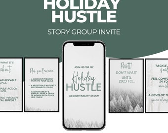 December Challenge Group Invite / Editable Interactive Posts / Holiday Inspired / Engagement Posts / Instagram Stories / Challenge Group