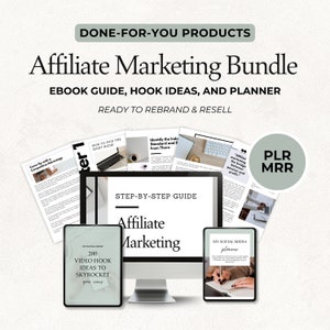 Affiliate Marketing PLR MRR Bundle ideal für passives Einkommen, bearbeitbares Canva Template Bundle für Social Media Wachstum und Planung