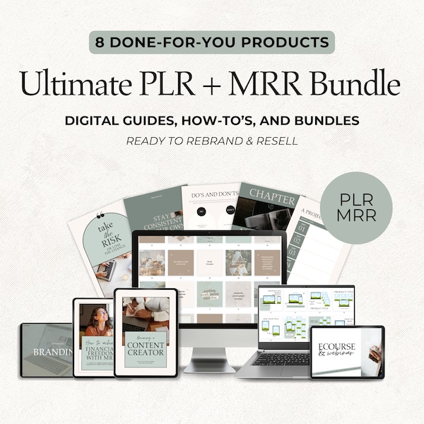 Paquete PLR MRR definitivo, ideal para ingresos pasivos, productos digitales plr mrr, derechos de reventa maestros, paquete plr, educación sobre derechos de reventa maestros