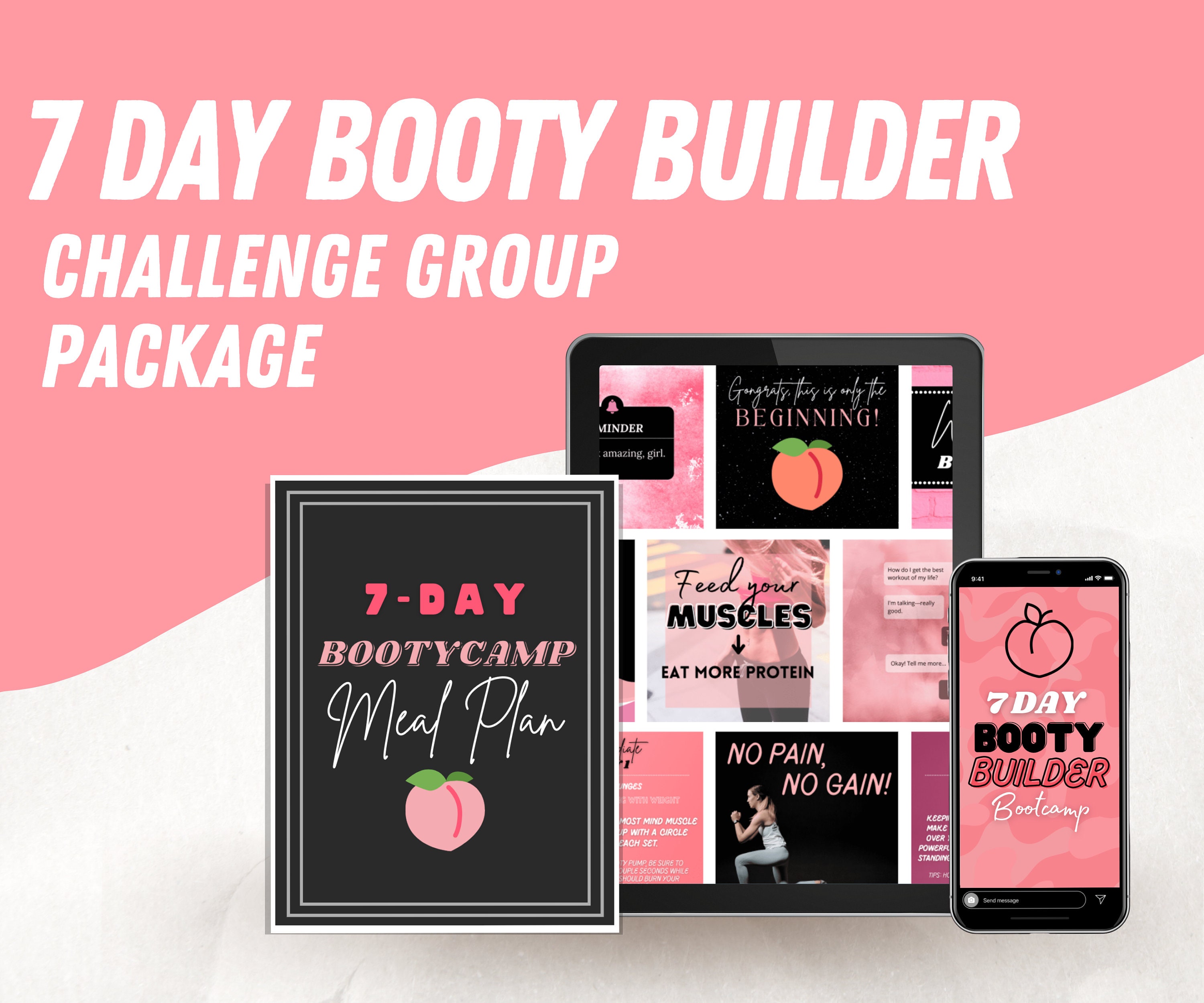 7 day Booty Builder Boot Camp Challenge Group Posting Guide October Challenge Group Beginner Intermediate Advanced Fitness Guide Etsy