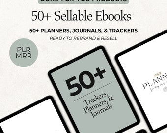 50+ MRR PLR Ebook Editable Planners, Trackers, and Journals Ideal for Passive Income, Featuring Private Label Rights & Master Resell Rights