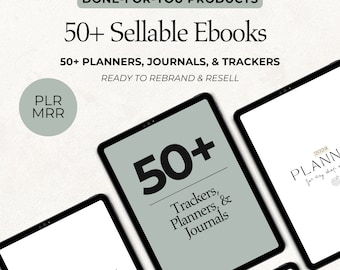 50+ MRR PLR Ebook Editable Planners, Trackers, and Journals Ideal for Passive Income, Featuring Private Label Rights & Master Resell Rights