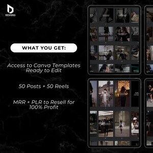 Hustling CEO Mindset Posts Reels Bundle with MRR, Bundle PLR Luxury Reels, Luxury Rich Women Reels for Instagram image 2