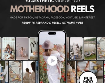 Faceless Reels Motherhood Video Instagram Content Digital Marketing Done For You MRR PLR DFY Canva Template Social Media Master Resell Right