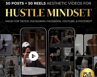 Hustling CEO Mindset Posts Reels Bundle with MRR, Bundle PLR Luxury Reels, Luxury Rich Women Reels for Instagram