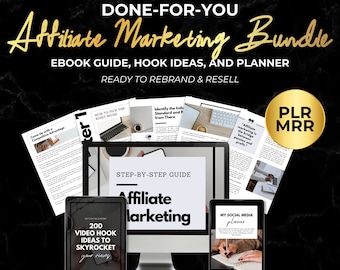 Affiliate Marketing PLR MRR-bundel Ideaal voor passief inkomen, bewerkbare Canva-sjabloonbundel voor groei en planning van sociale media