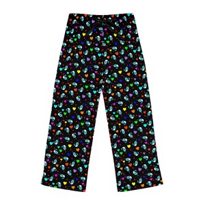 Regenbogen Herzen und Narwale Print Damen Pyjama Hose