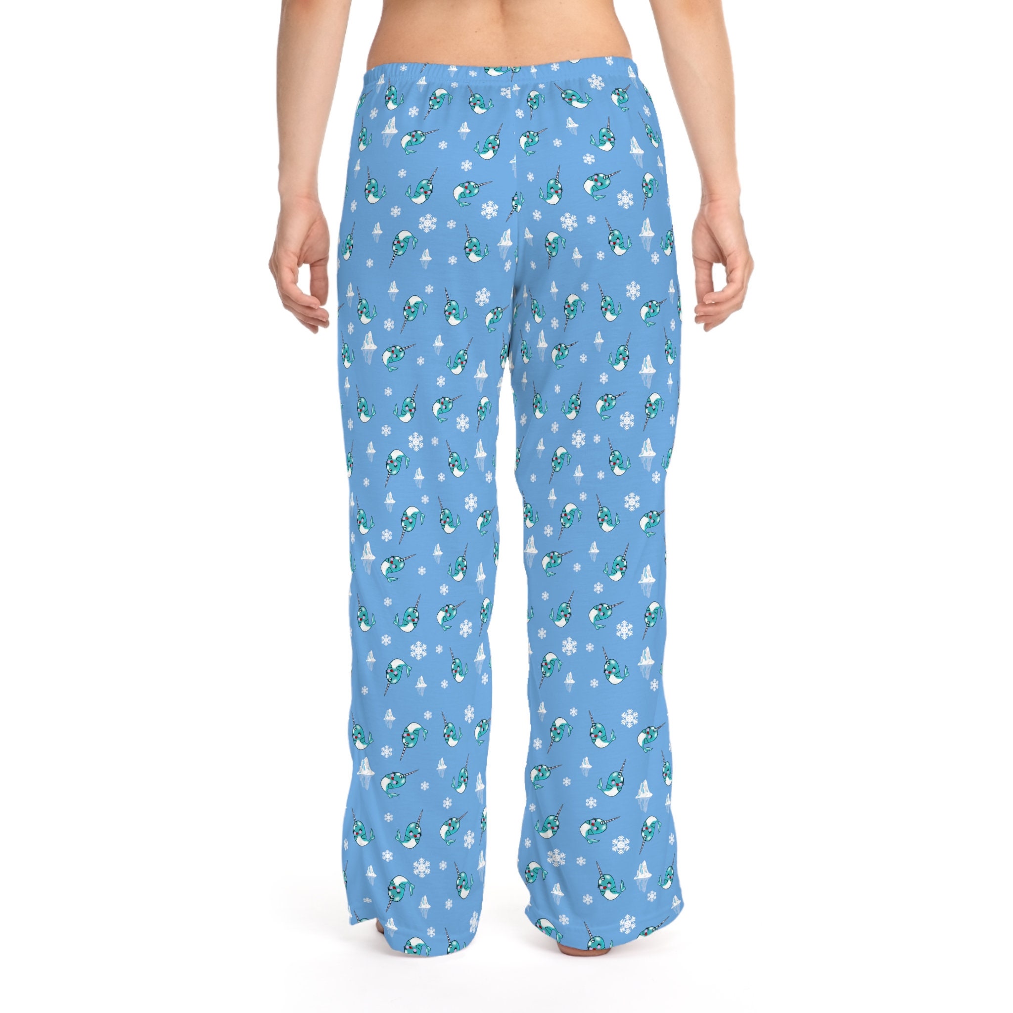 Winter Wonderland Narwhal Print Women s Pajama Pants Etsy UK