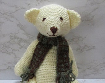 Handmade Crocheted Cream Teddy Bear