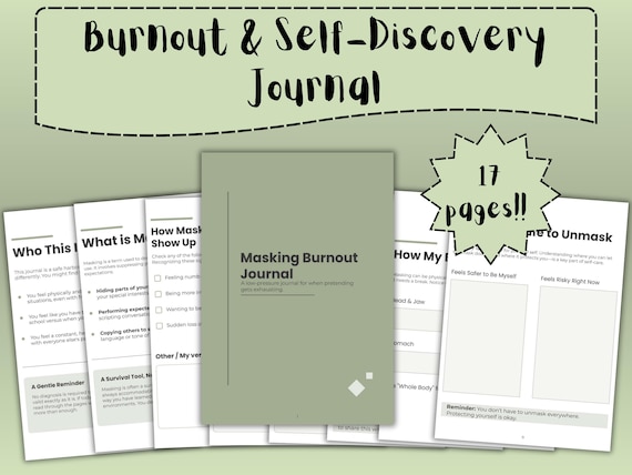 Masking Burnout Journal for Teens | Neurodivergent Printable for Autistic & ADHD Teen Overwhelm