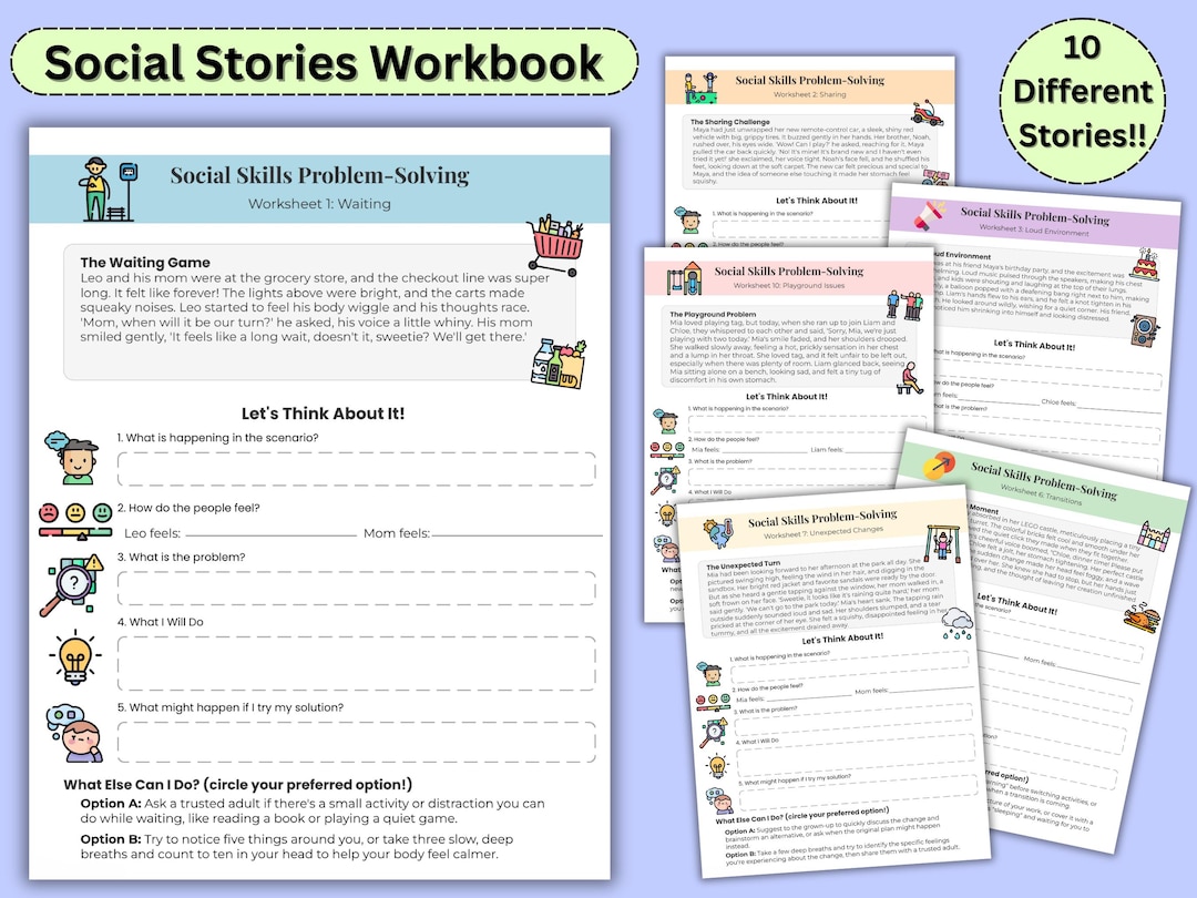 Social Skills Problem-solving Worksheets, Neurodivergent Kids, SEL ...