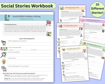 Social Skills Problem-Solving Worksheets, Neurodivergent Kids, SEL Activities (Printable PDF)
