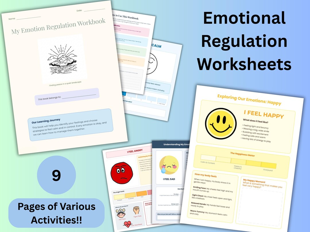 Emotion Regulation Workbook for Kids | Autism & ADHD Calm Down Tool ...