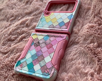 For Samsung Galaxy z flip 4 5G phone case TPU+PC multicolor cute heavy duty skin