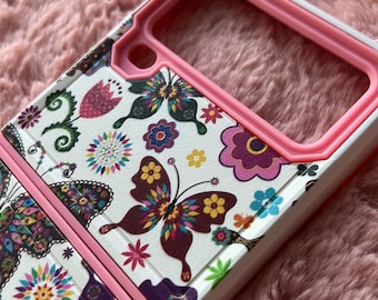 For Samsung Galaxy z flip 4 5G phone case TPU+PC multicolor cute heavy duty skin