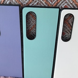Per samsung galaxy z fold 3 5G custodia per telefono carino caramelle colore vegana vera pelle
