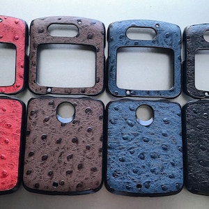 GENUINE LEATHER ostrich pattern Phone case with bottom bumper for Motorola razr 5G 2020