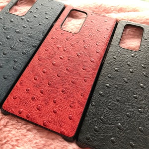 GENUINE leather ostrich pattern Phone case for LG wing 5G