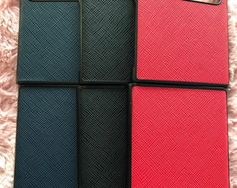 Echt Kreuz Muster Leder Handyhülle für Samsung Galaxy z Flip