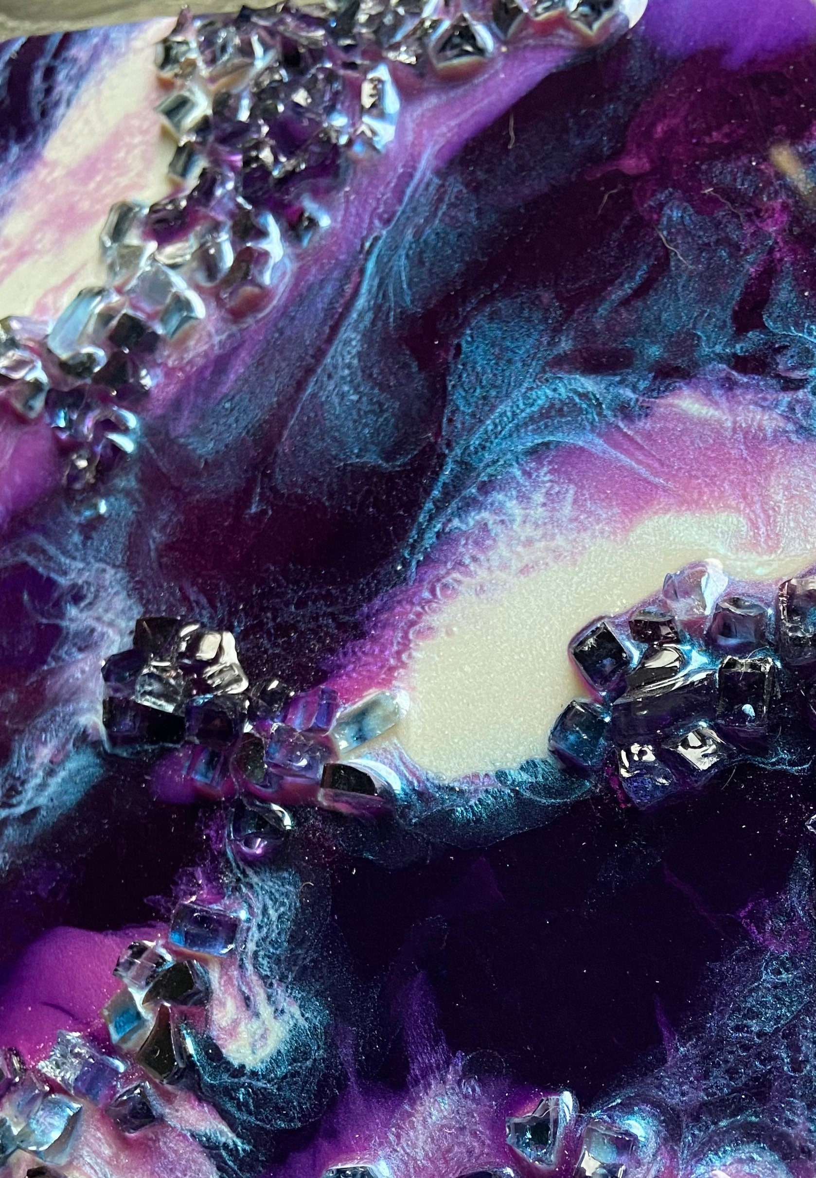 8 Purple Resin Wall Art Textured Abstract Art Epoxy Resin Etsy