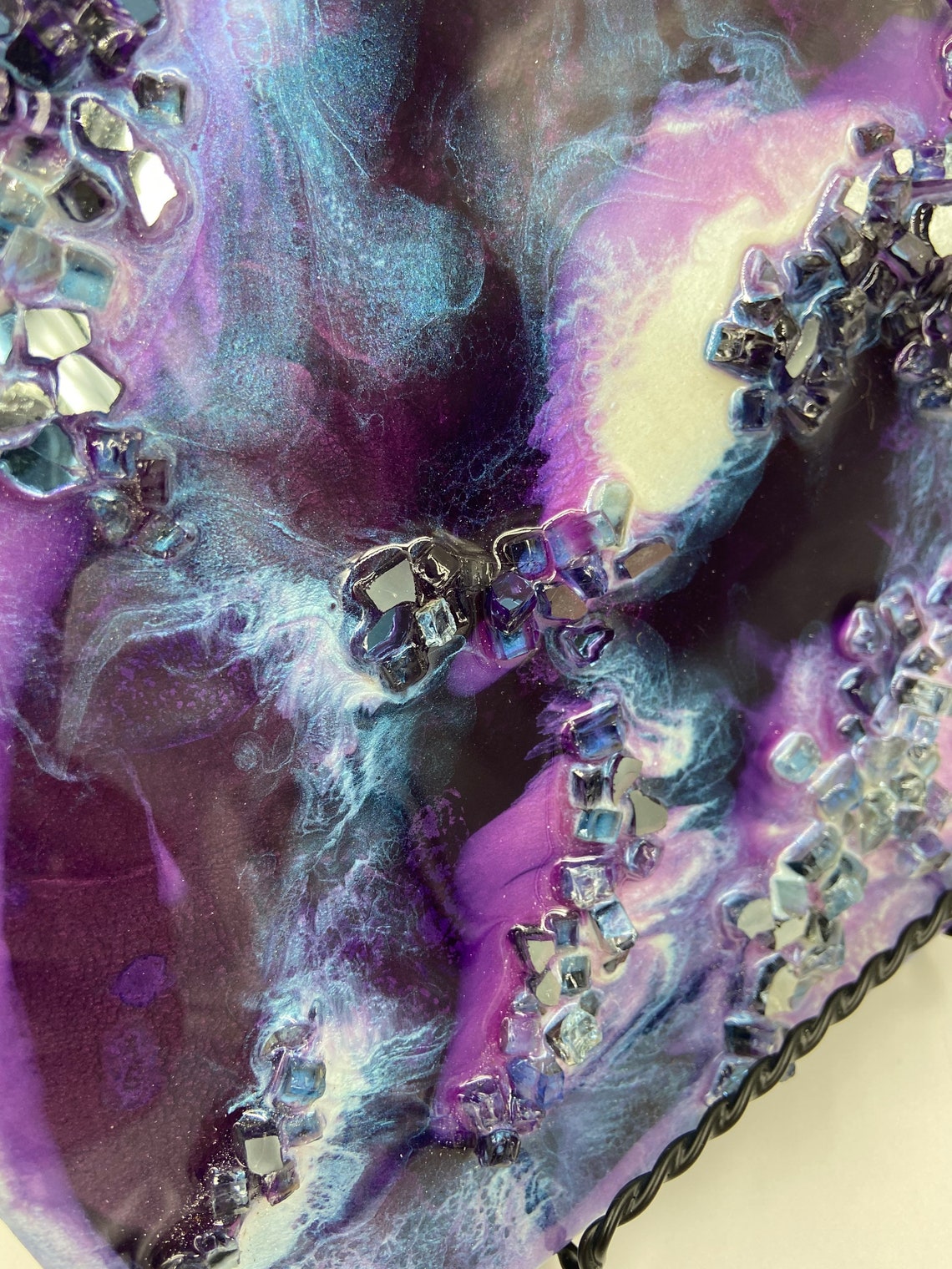 8 Purple Resin Wall Art Textured Abstract Art Epoxy Resin Etsy