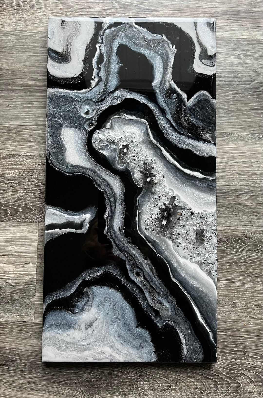 10x20black and White Resin Wall, 3D Wall Art, Textured Epoxy Resin