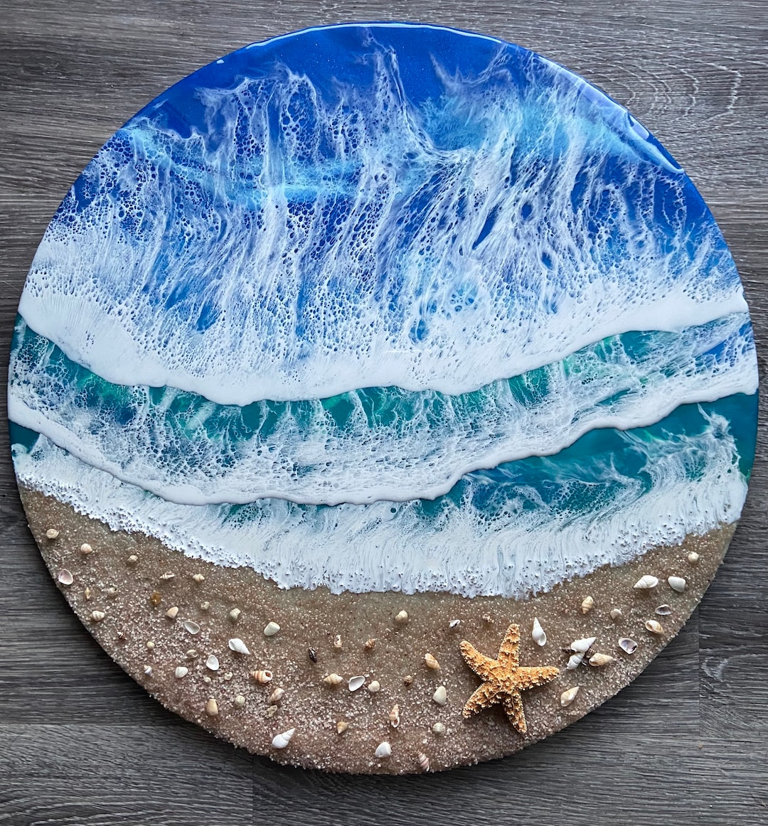 Large Beach Inspired Resin Art, Epoxy Resin Ocean, 3D Resin Ocean Etsy