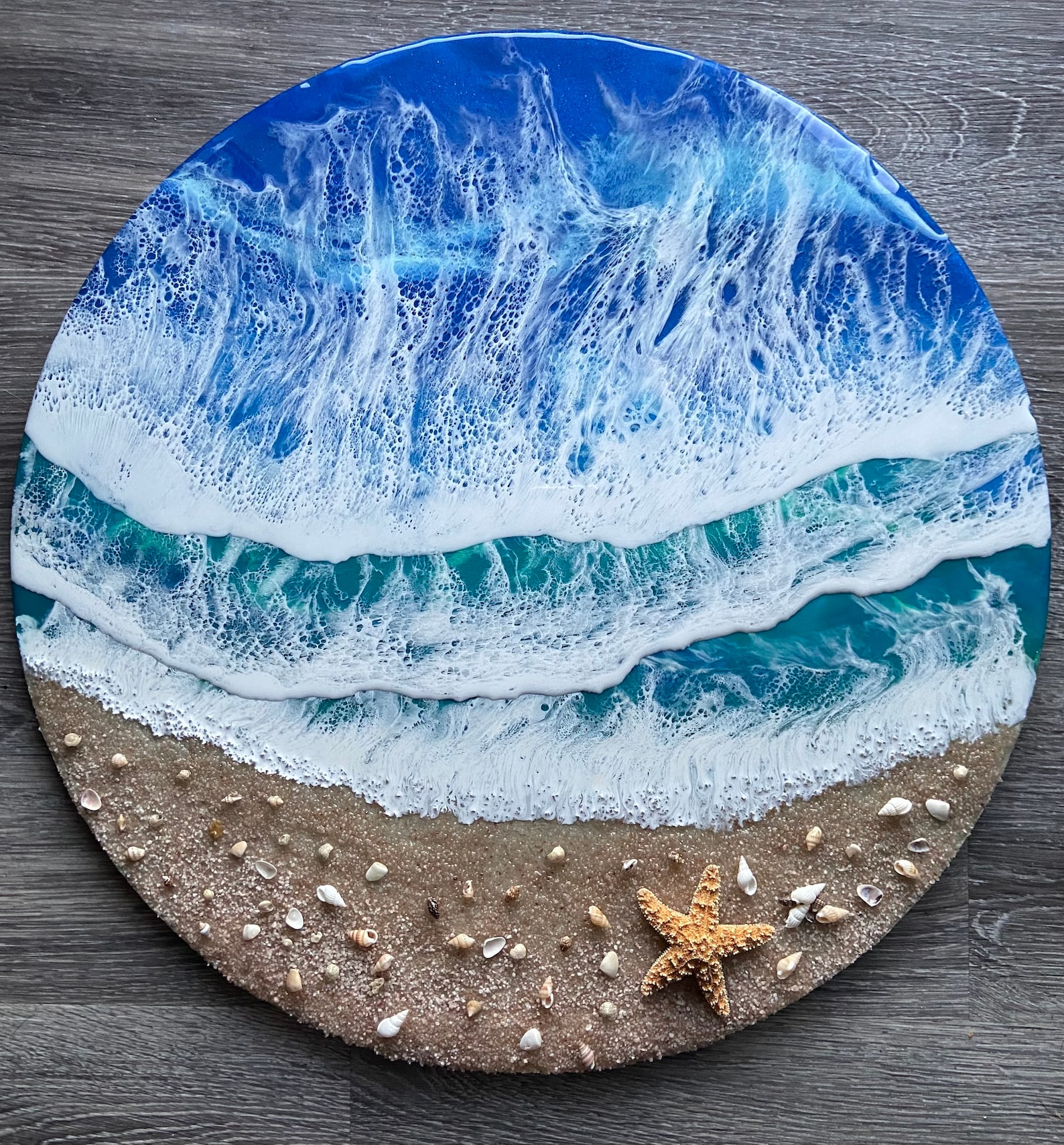 Large Beach Inspired Resin Art, Epoxy Resin Ocean, 3D Resin Ocean Etsy.de