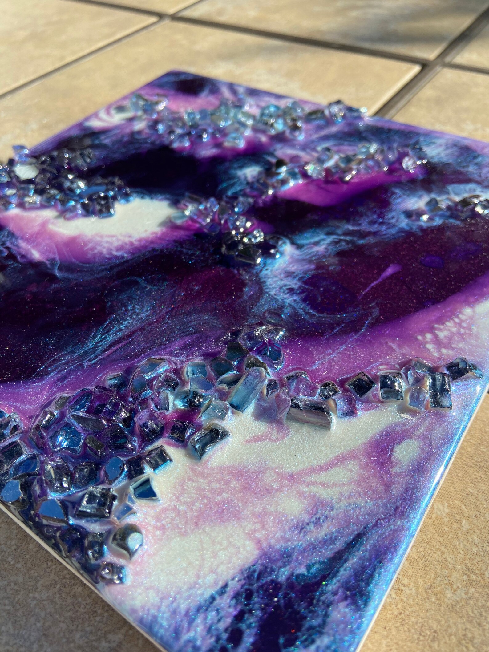 8 Purple Resin Wall Art Textured Abstract Art Epoxy Resin Etsy
