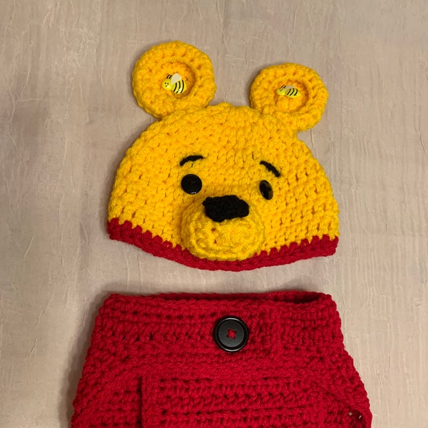 Disfraz de bebé de Winnie the Pooh - Accesorio para fotos - ¡0-3 meses! sesión de fotos de bebé