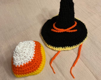 Dúo de sombreros de Halloween - Accesorio fotográfico - ¡0-3 meses! Sesión de fotos para bebés