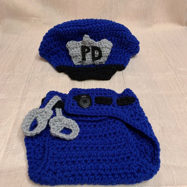 Police Officer Baby Costume- Photo Prop - 0-3 Months! Baby Photoshoot