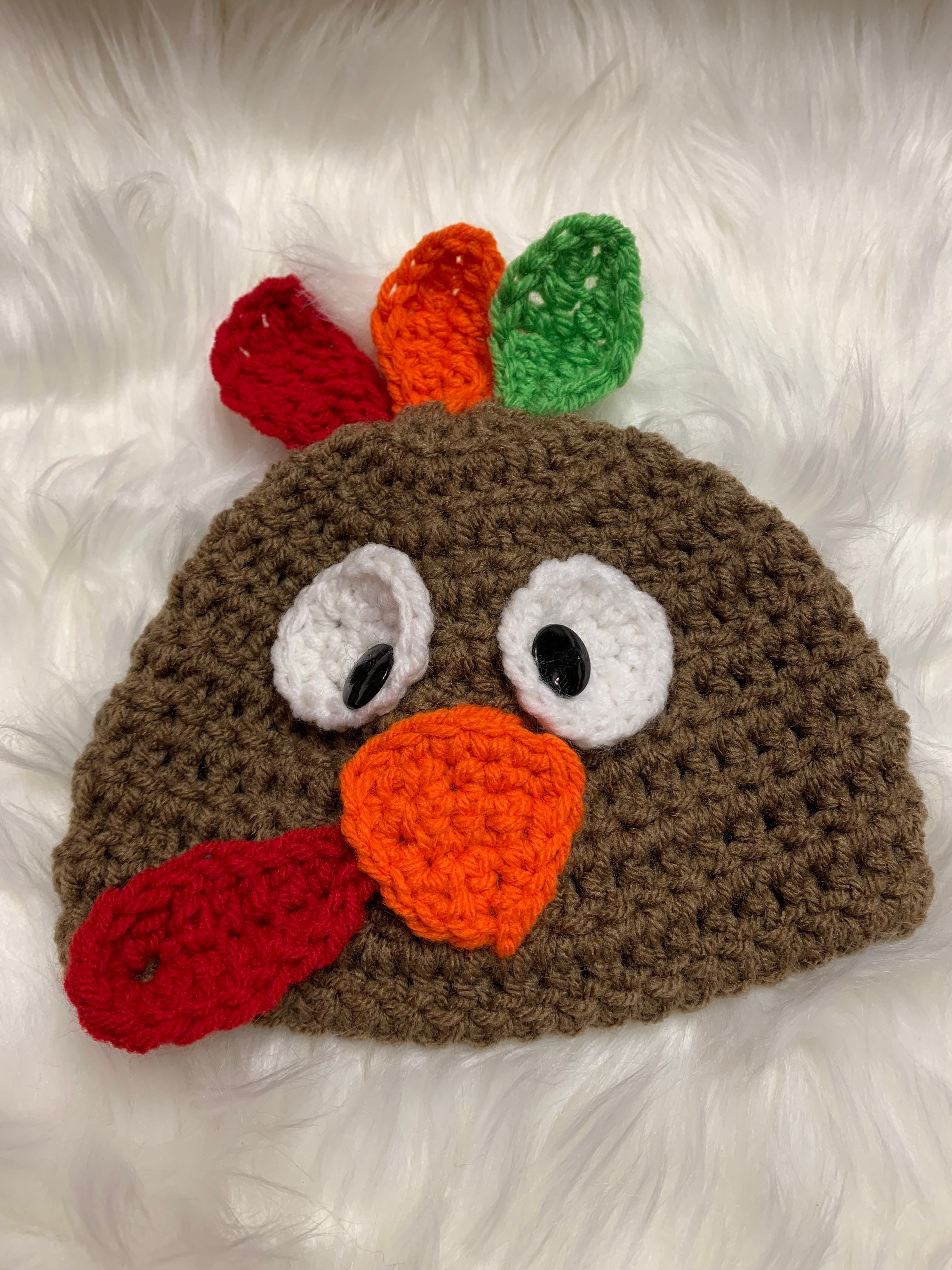 Costume Bébé Dinde Au Crochet - Fait Main, Taille Nouveau-né, Accessoire Photo, Multicolore