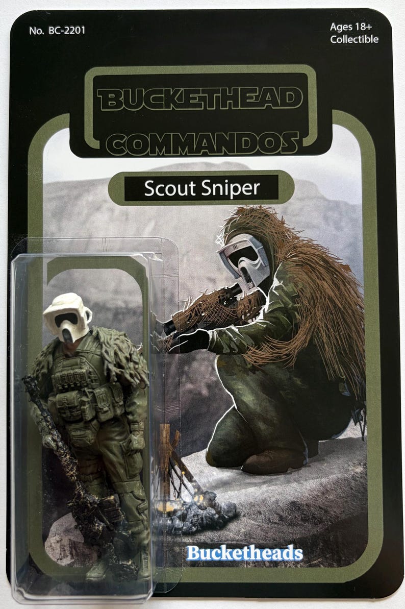 Buckethead Commandos - Scout Sniper 3.75” Custom Figure - Etsy