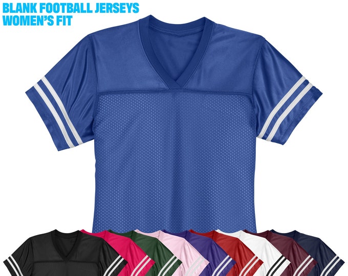 Women's Blank Football Jerseys Mesh Jersey Ready to Decorate HTV