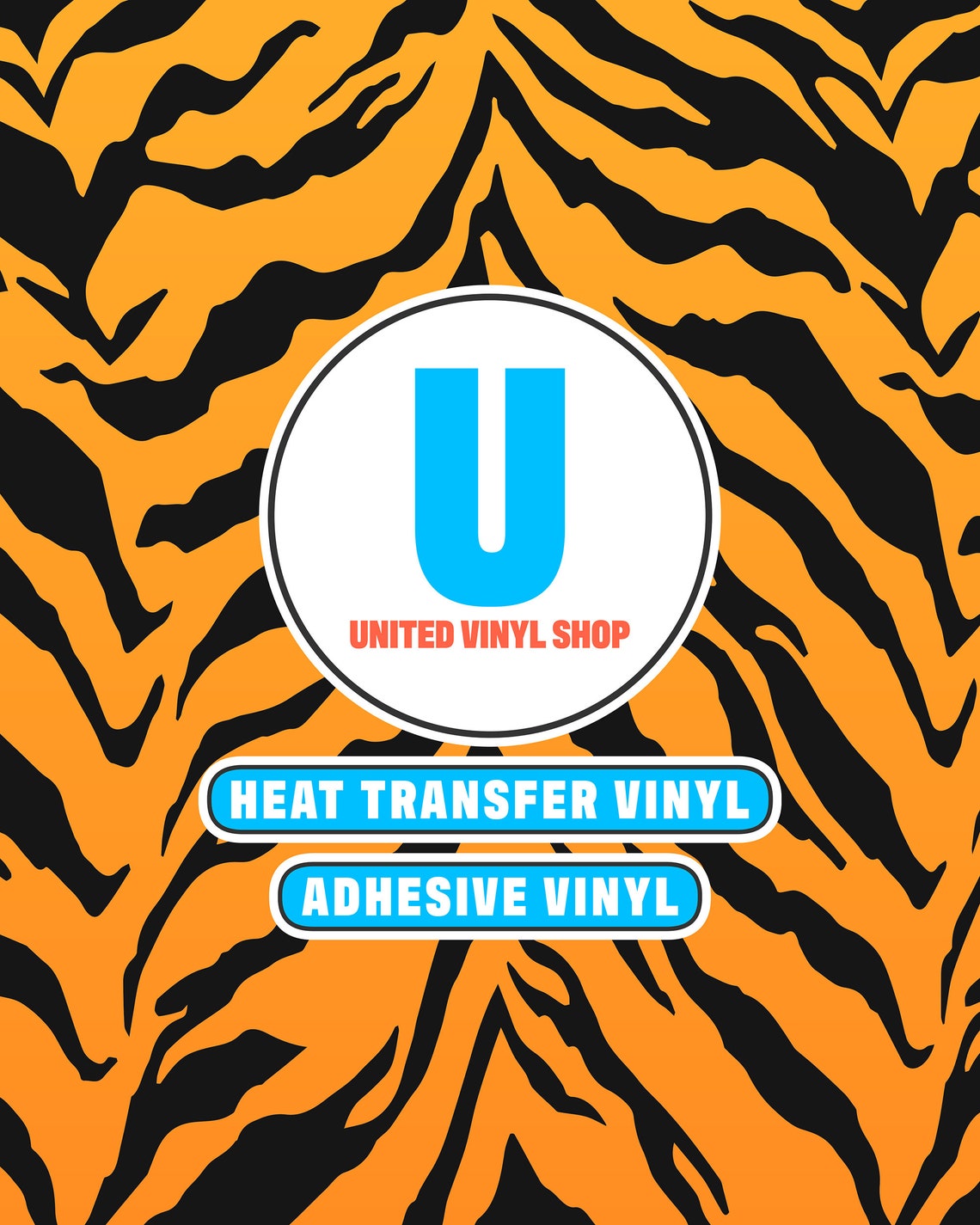 Tiger Print HTV or Adhesive Vinyl Sheet 12x15 Inches Heat Etsy