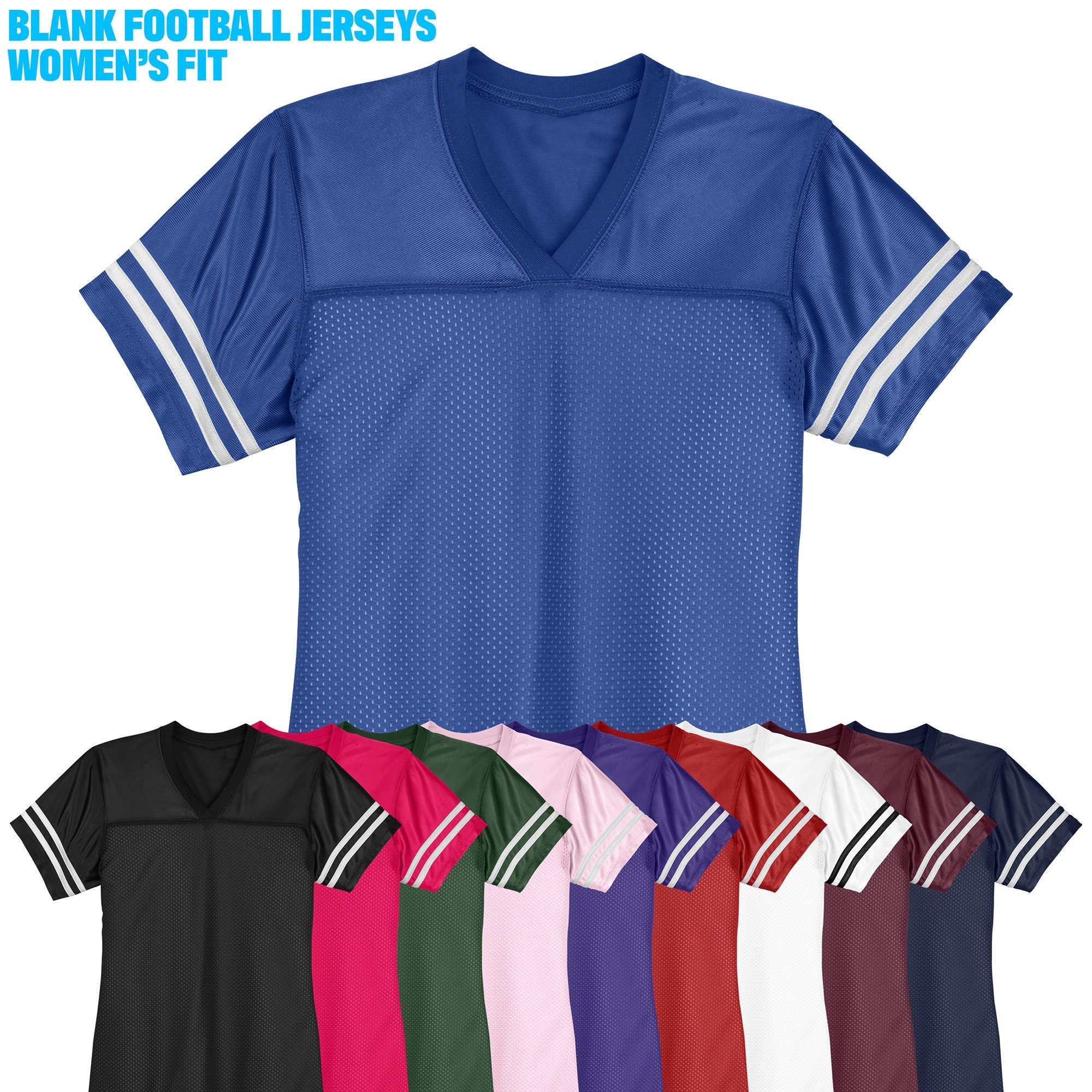 Women's Blank Football Jerseys - Mesh Jersey - Ready to Decorate - HTV  Supplies - Printing - Supplies - Team Uniforms - Jersey for Ladies