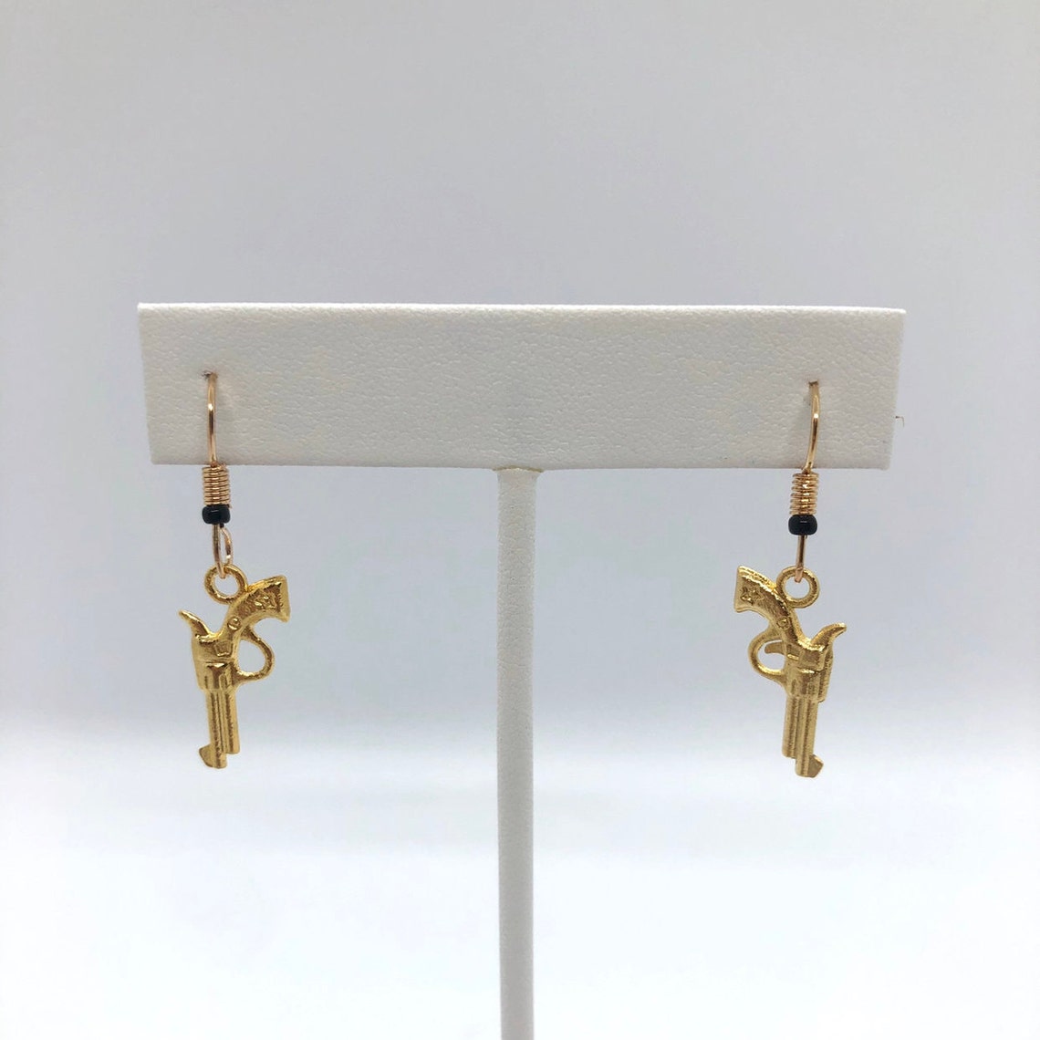 Gun Earrings Dangle Earrings Gold Earrings Cute Gun Etsy