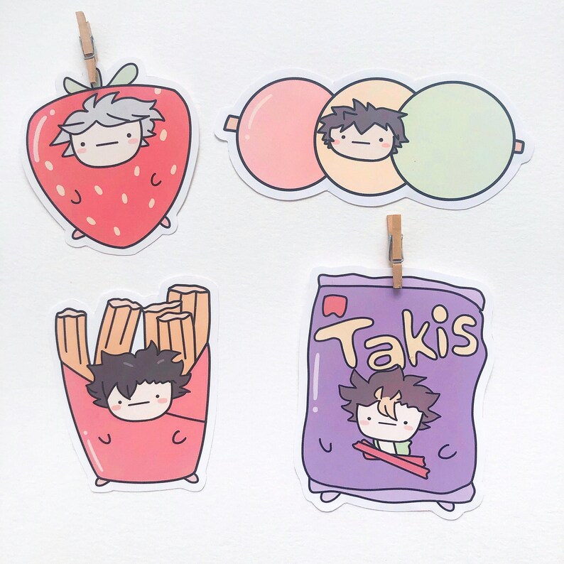 haikyuu food stickers hq sticker set glossy haikyuu