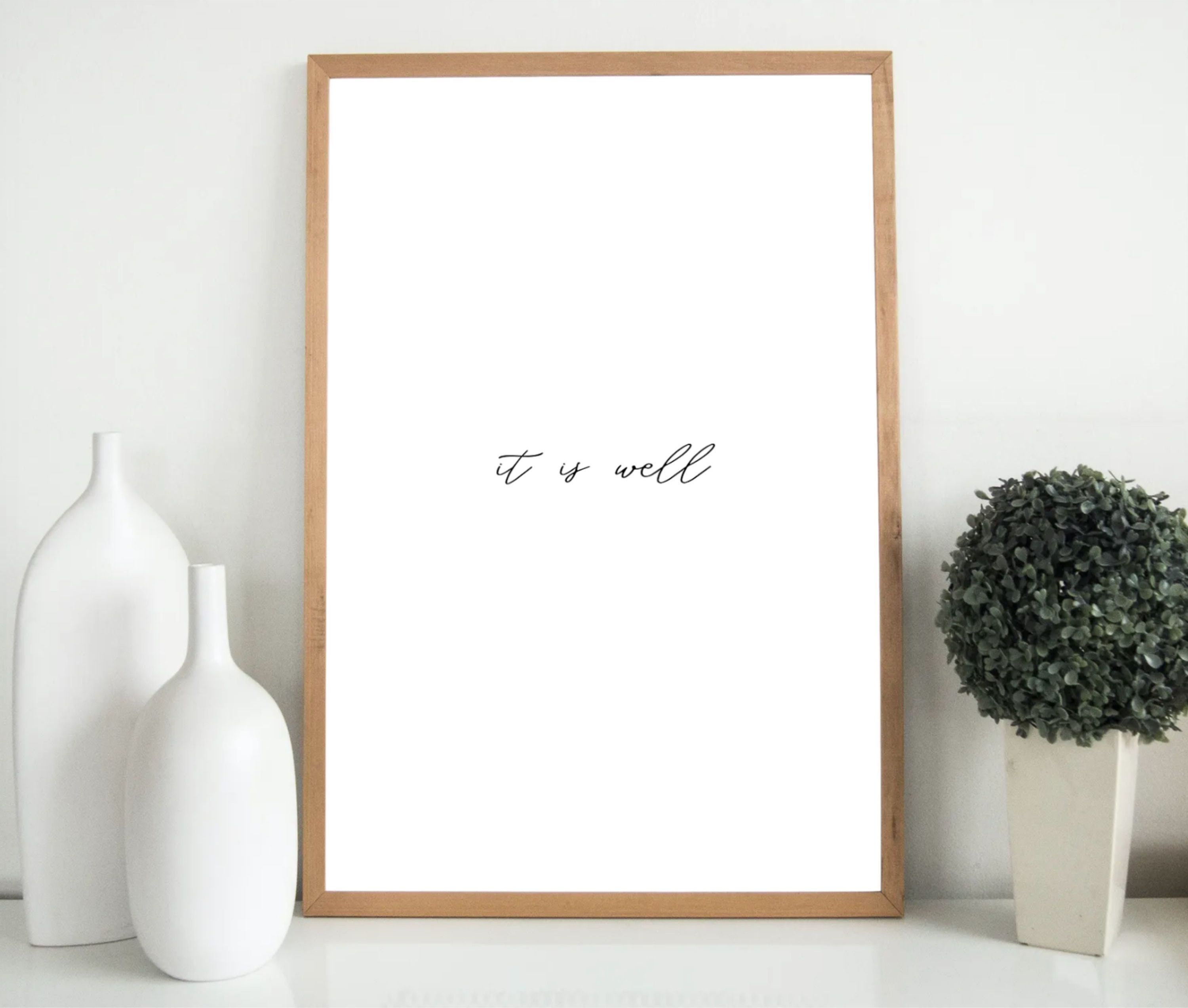 It is well poster printable art quote poster text print | Etsy