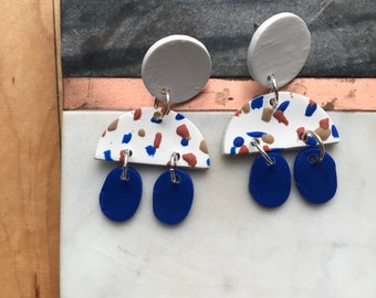 Clay Earrings Terrazzo • Polymer Clay Jewelry • Bohemian • Handmade Jewelry • Statement Earrings