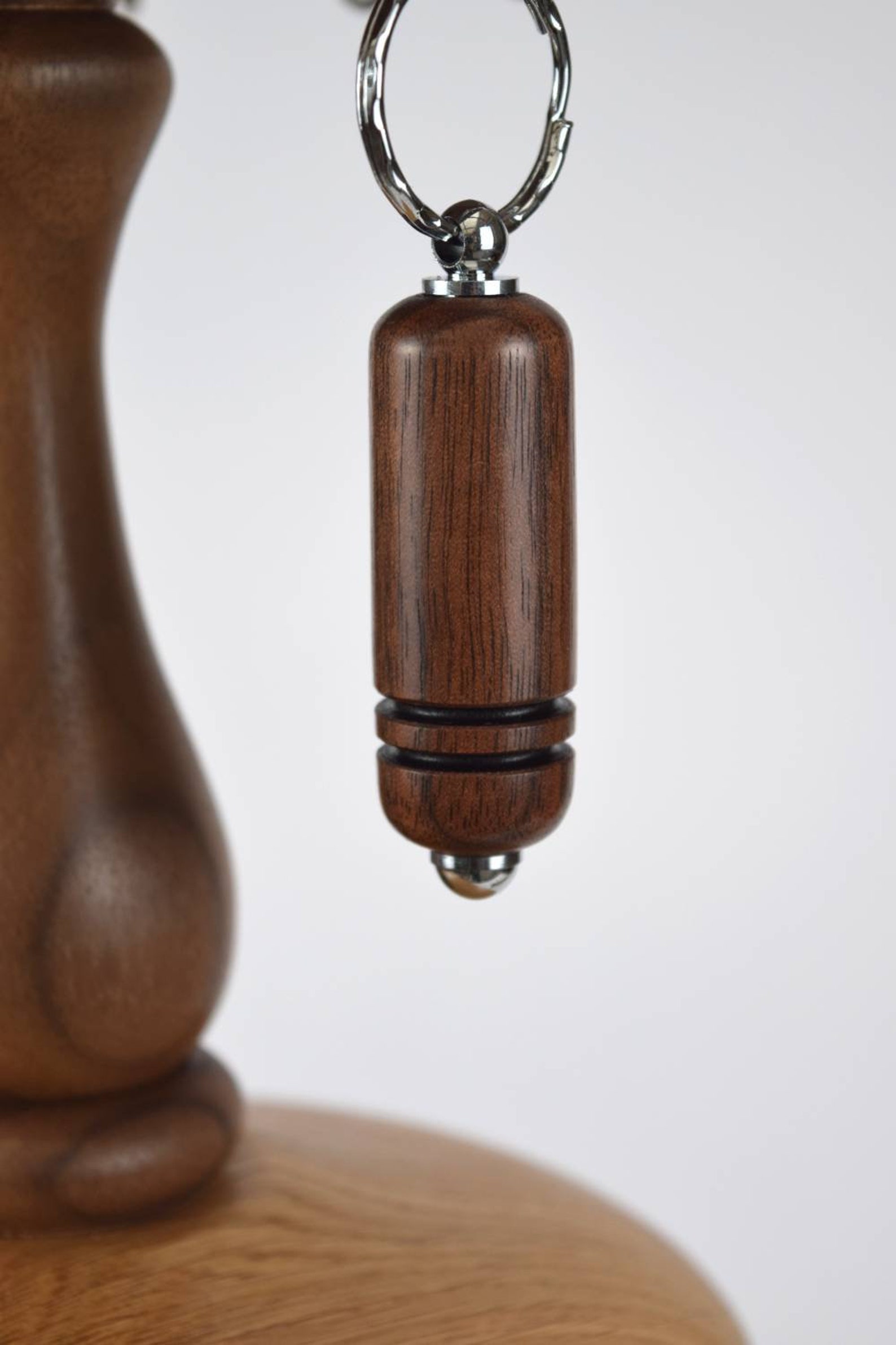Mahogany Wooden Turned Keyring Handmade UK Etsy