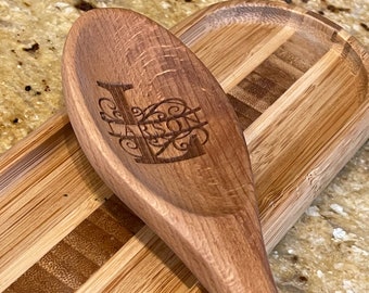 Personalized Monogram Engrave Funny Wooden Spoons, Mother’s Day Gifts, Laser Engraved Wood Spoons, Gifts For Mom, Gifts For Grandma