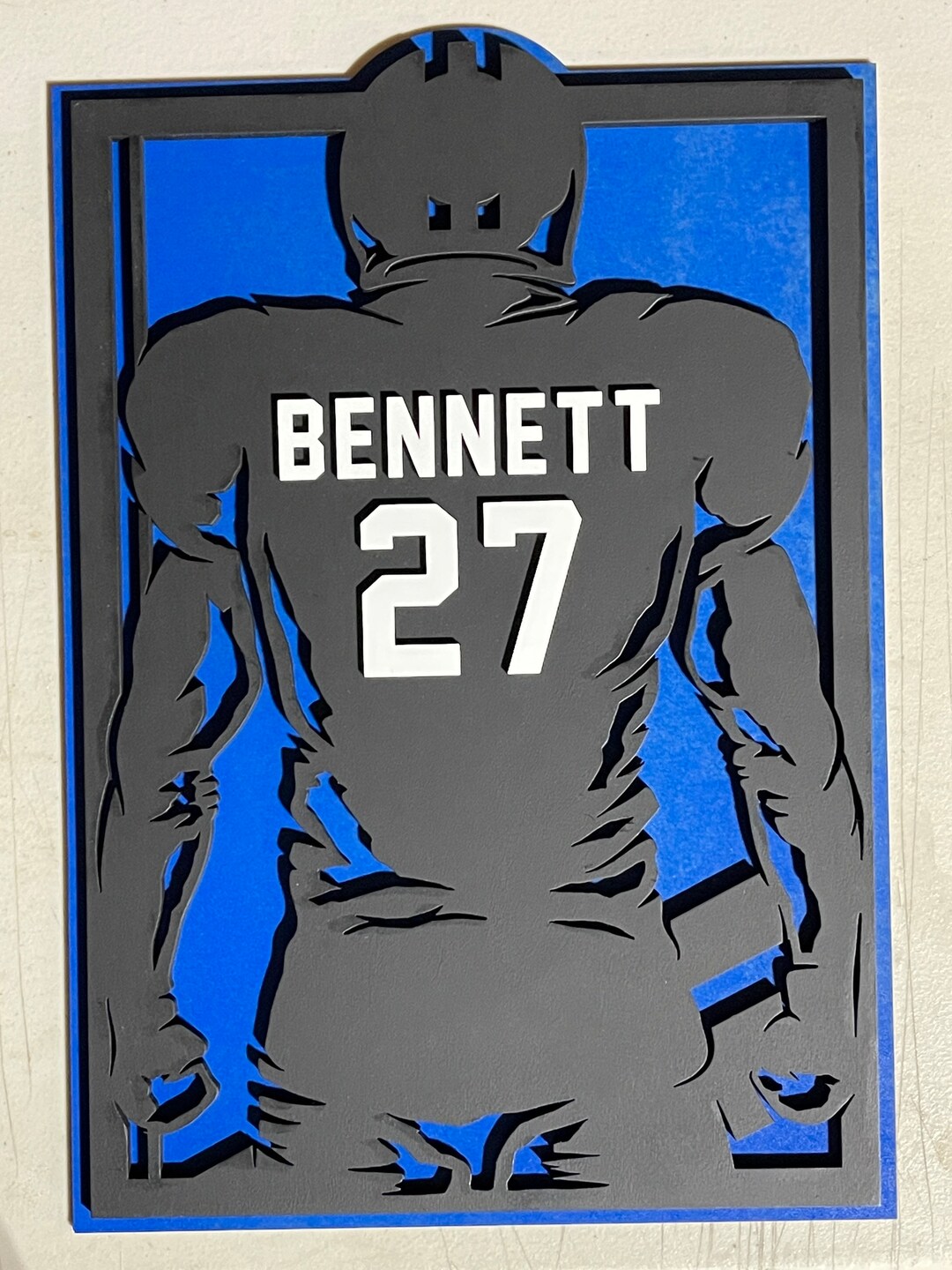 Custom Football Player Sign Personalized Last Name Player Etsy